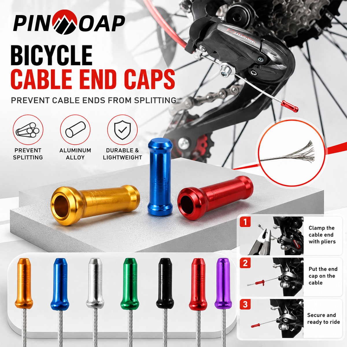 Cycling Gear Tips - PINMOAP 100 Pezzi Tappi Terminali in